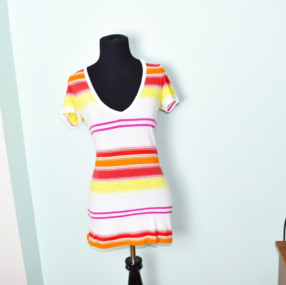 American Eagle Orange Striped Top - Picture 1 of 2